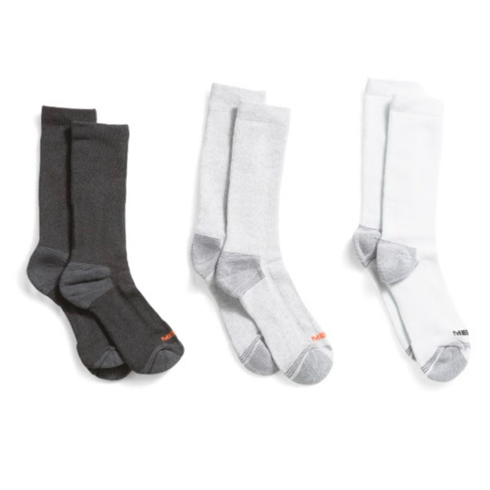 NIP 3-pack Merrell crew socks w/ Repreve Tech M/L